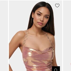 bebe Metallic Pink Crop Top